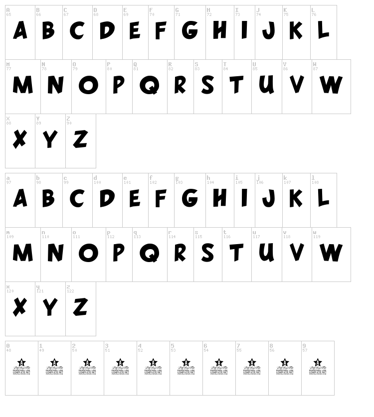 Lone Wolf font map